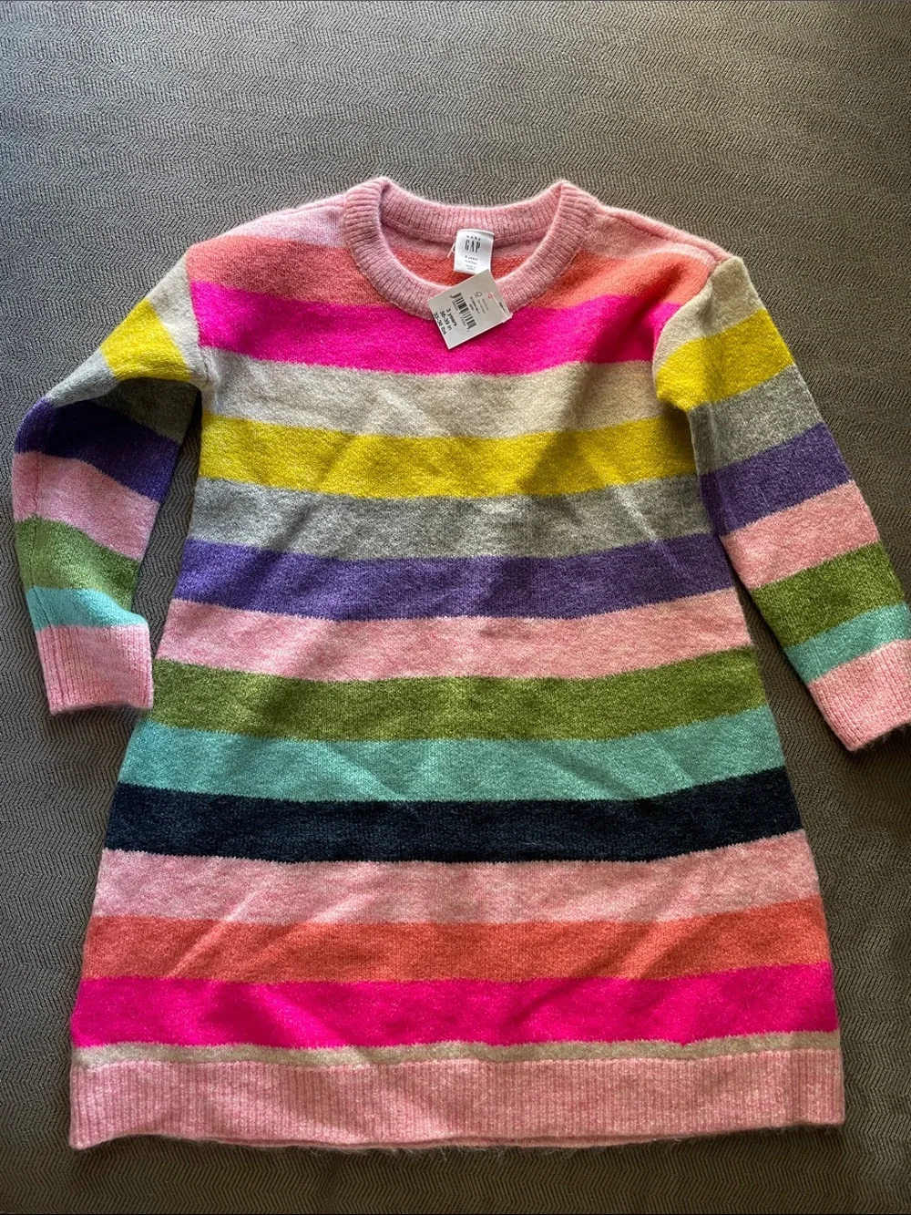 GAP Girls Bright Multi-Stripe Knit Sweater Dress